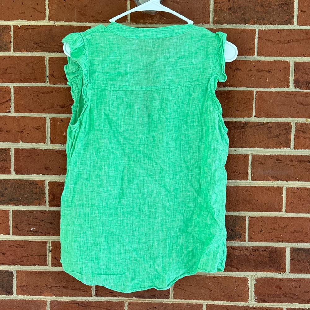 J. Crew Bright Green Button-Up Blouse